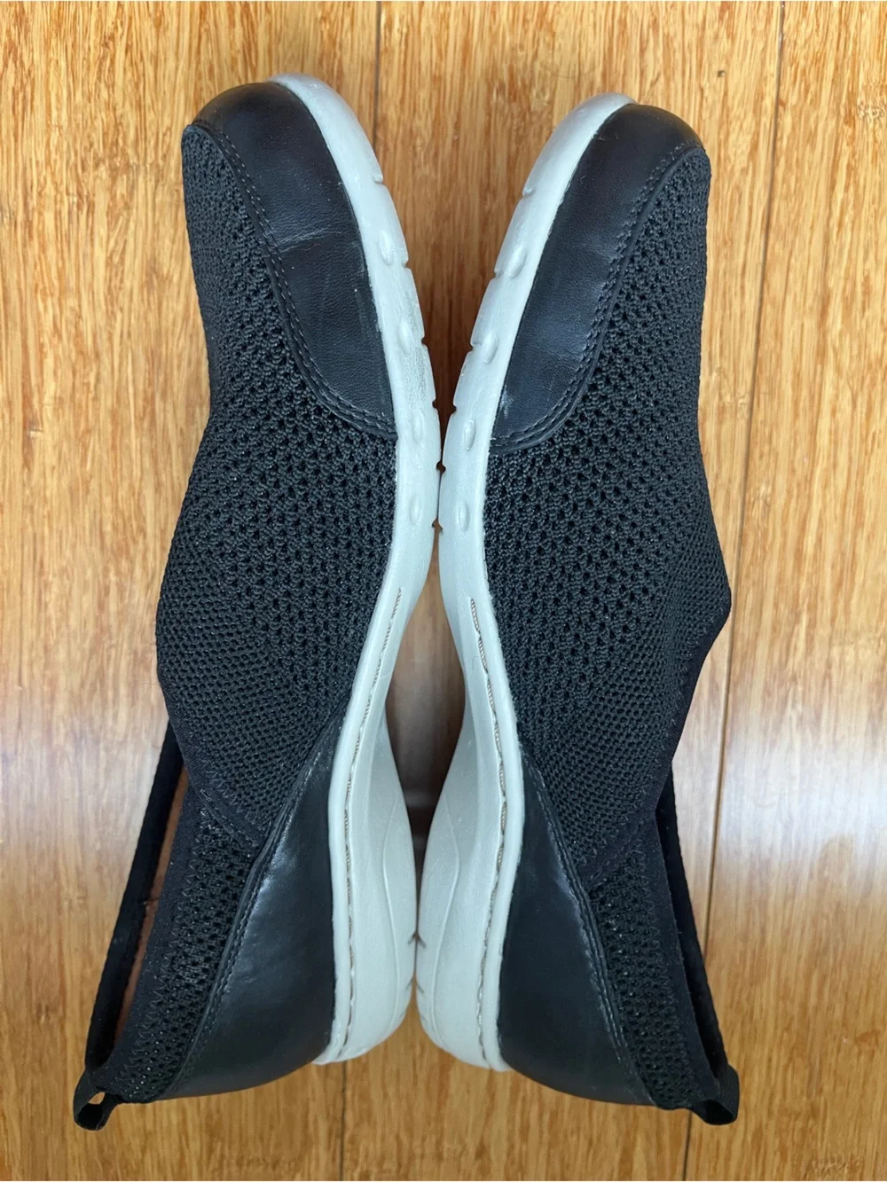 Women’s Cobb Hill Penfield Envelope Slip On Black Shoes Woven Mesh Stretch 8.5 M